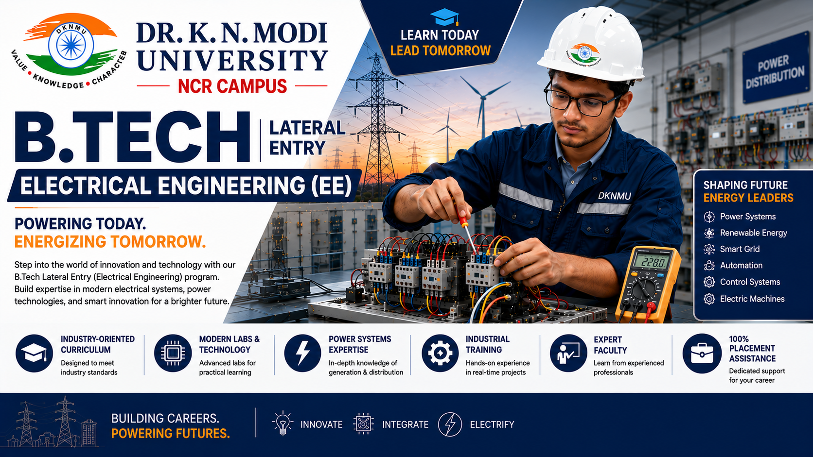 B.Tech Lateral Entry (Electrical Engineering – EE) 