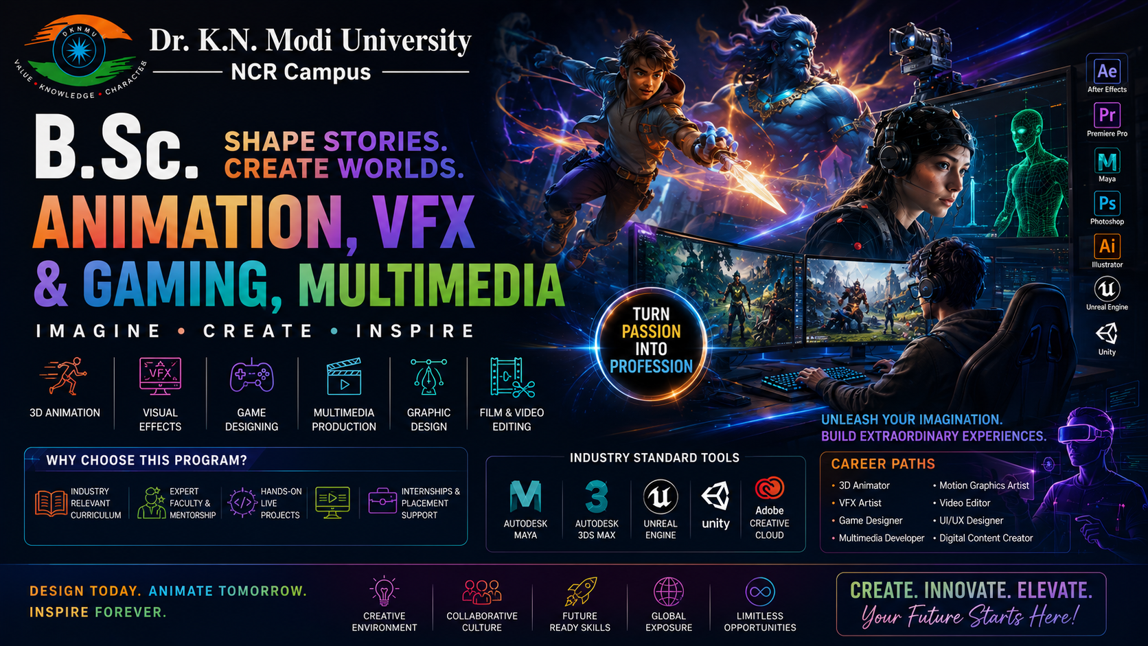 B.Sc. Animation, VFX & Gaming, Multimedia 